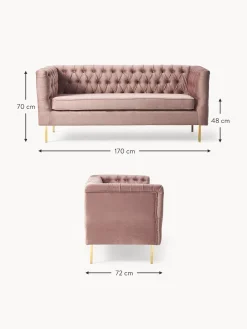Sofa Chesterfield De Terciopelo Chiara (2 Plazas)