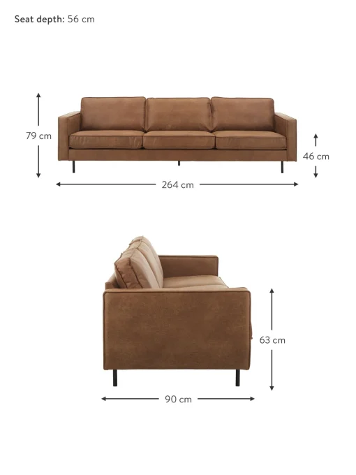 Sofa De Cuero Reciclado Hunter (3 Plazas)