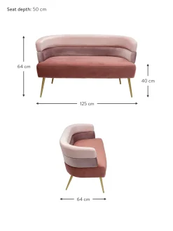 Sofa De Terciopelo En Diseno Retro Sandwich (2 Plazas)