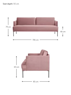 Sofa De Terciopelo Fluente (3 Plazas)