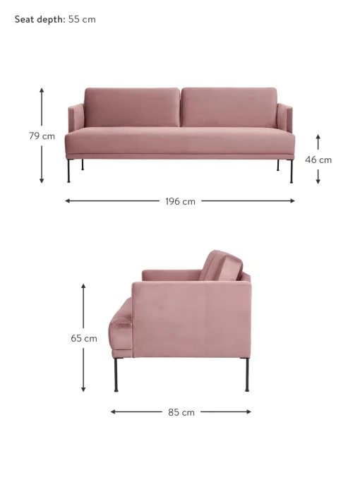 Sofa De Terciopelo Fluente (3 Plazas)
