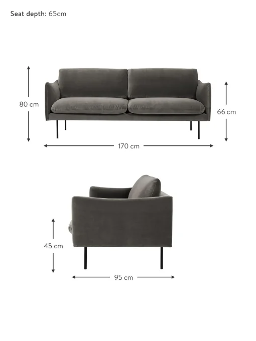 Sofa De Terciopelo Moby (2 Plazas)