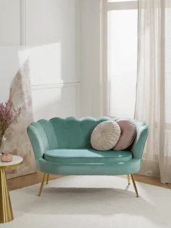 Sofa De Terciopelo Oyster (2 Plazas)