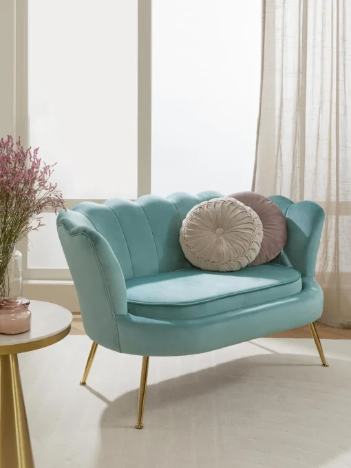 Sofa De Terciopelo Oyster (2 Plazas)