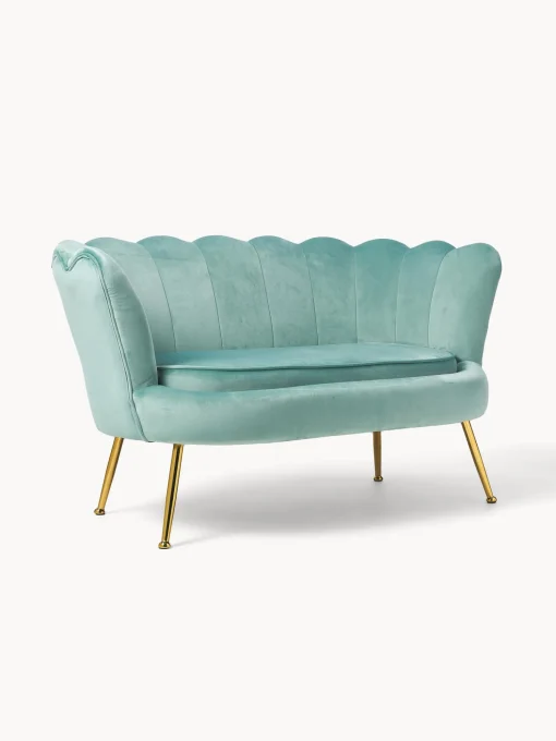 Sofa De Terciopelo Oyster (2 Plazas)