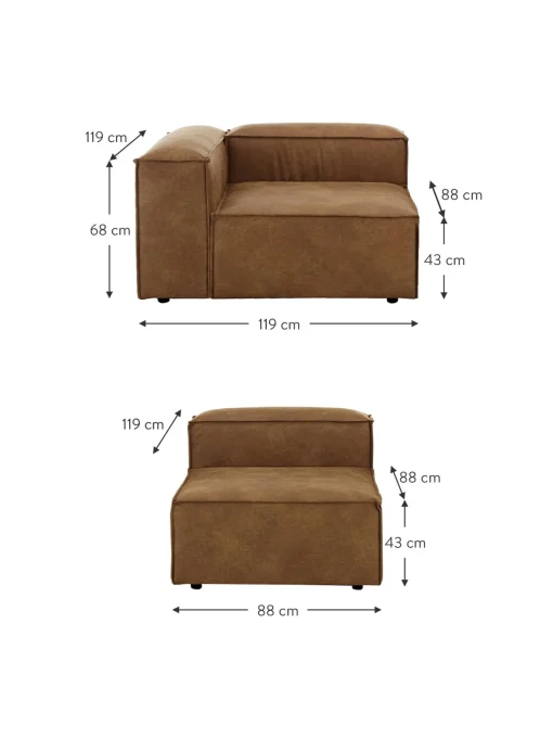 Sofa Modular De Cuero Reciclado Lennon (4 Plazas)