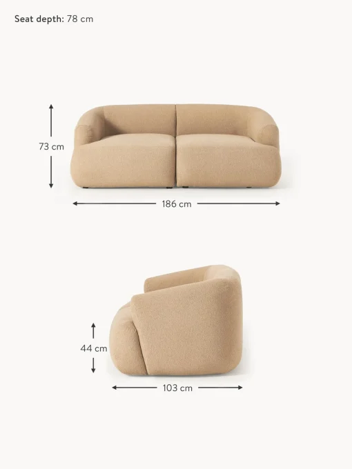 Sofa Modular En Tejido Boucle Sofia (2 Plazas)