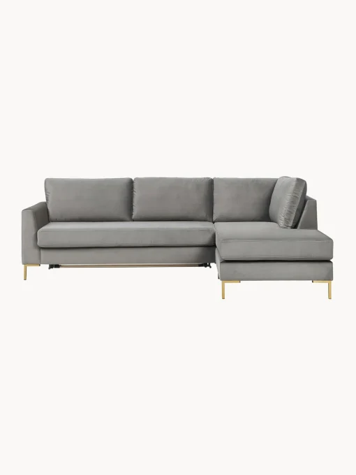 Sofa Rinconera Cama De Terciopelo Luna (3 Plazas), Con Colchon