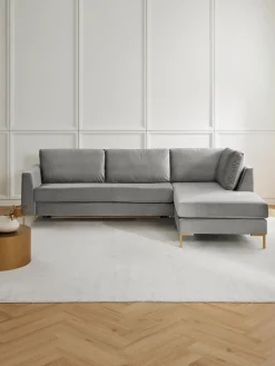 Sofa Rinconera Cama De Terciopelo Luna (3 Plazas), Con Colchon