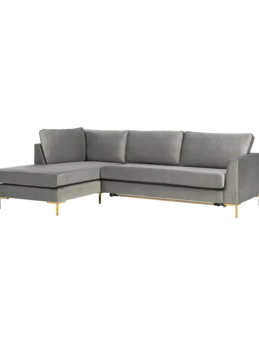 Sofa Rinconera Cama De Terciopelo Luna (3 Plazas), Con Colchon