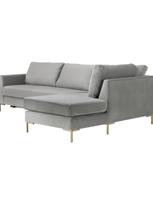 Sofa Rinconera Cama De Terciopelo Luna (3 Plazas), Con Colchon