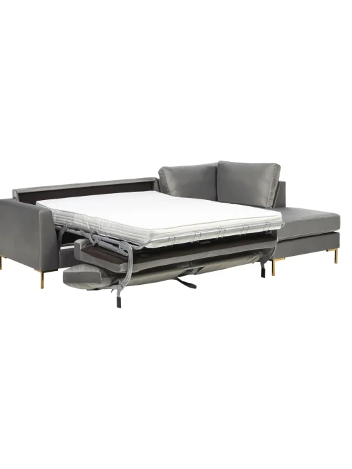 Sofa Rinconera Cama De Terciopelo Luna (3 Plazas), Con Colchon