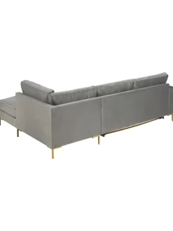 Sofa Rinconera Cama De Terciopelo Luna (3 Plazas), Con Colchon