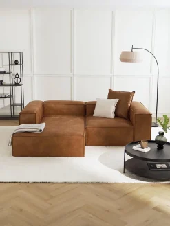 Sofa Rinconera Modular De Cuero Lennon