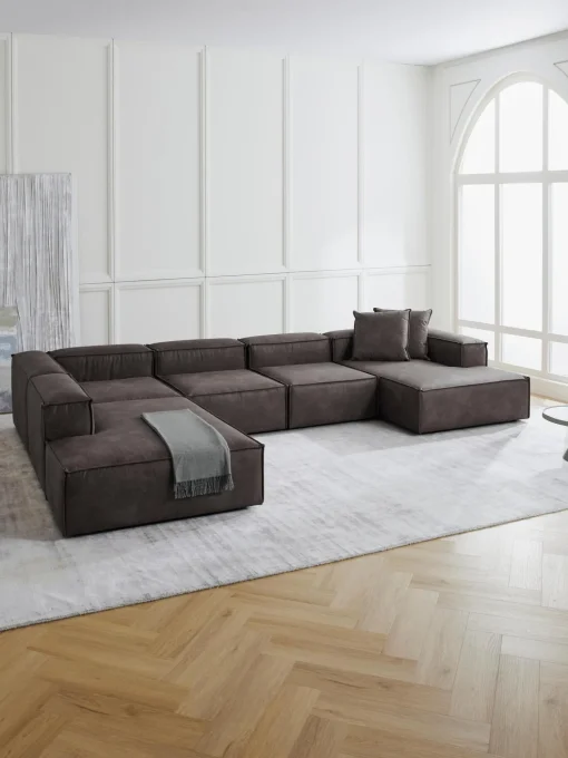 Sofa Rinconera Modular De Cuero Reciclado Lennon