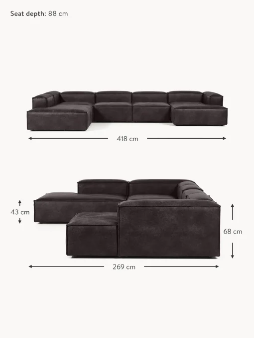 Sofa Rinconera Modular De Cuero Reciclado Lennon