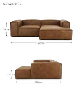 Sofa Rinconera Modular De Cuero Lennon