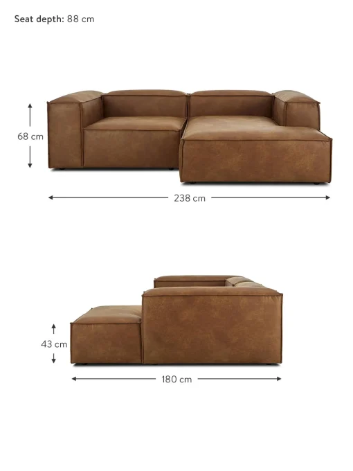Sofa Rinconera Modular De Cuero Lennon