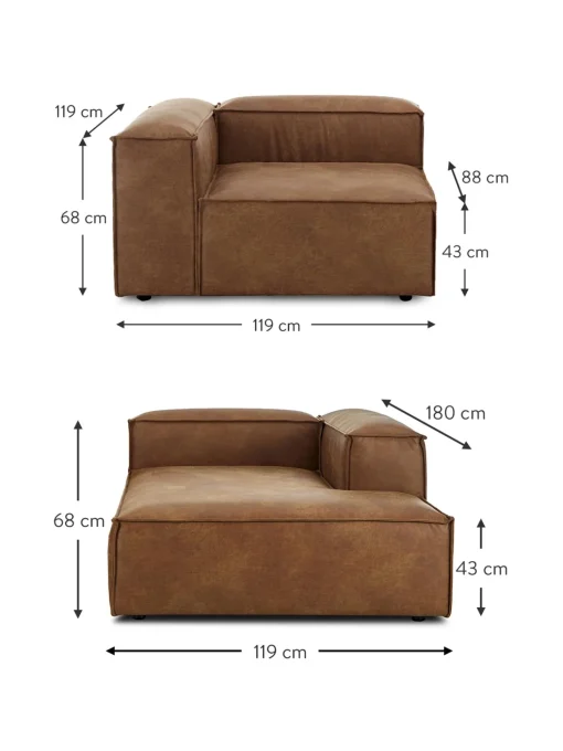 Sofa Rinconera Modular De Cuero Lennon