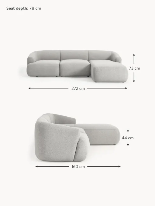 Sofa Rinconera Modular En Tejido Boucle Sofia (3 Plazas)