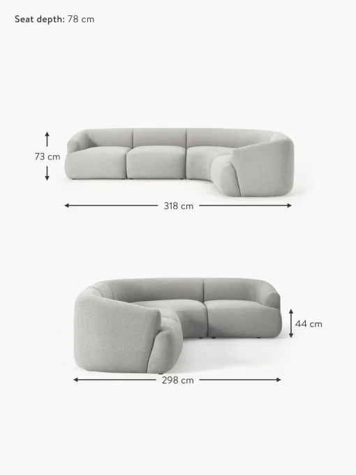 Sofa Rinconera Modular En Tejido Boucle Sofia (4 Plazas)