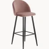 Taburete Alto Con Respaldo De Terciopelo Amy