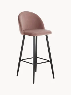 Taburete Alto Con Respaldo De Terciopelo Amy