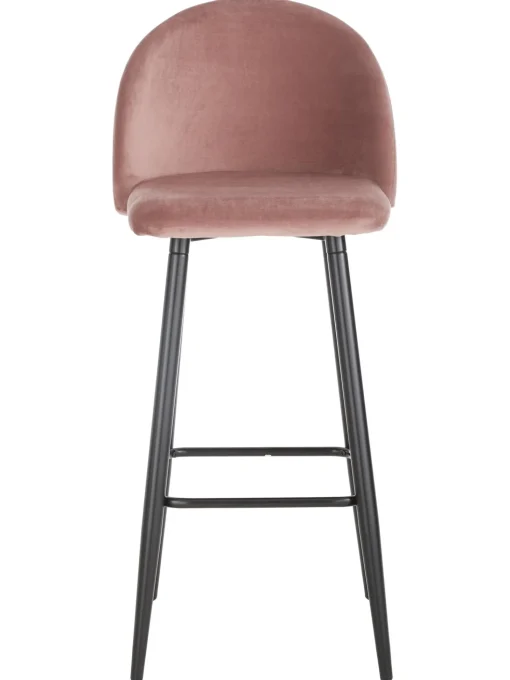 Taburete Alto Con Respaldo De Terciopelo Amy