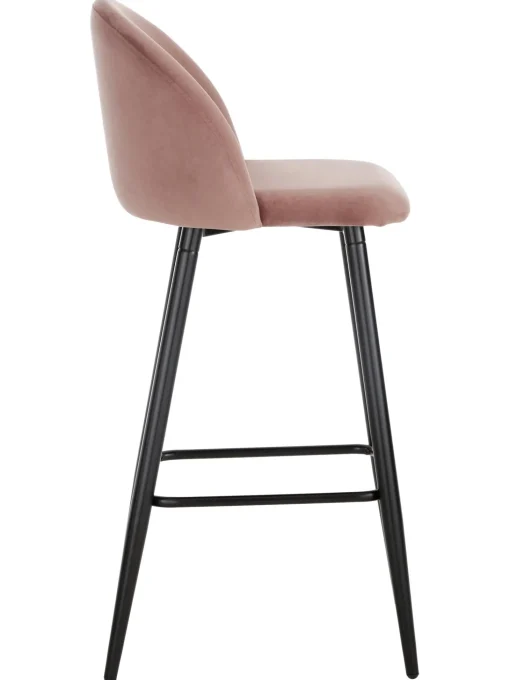 Taburete Alto Con Respaldo De Terciopelo Amy