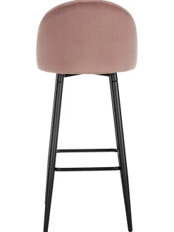 Taburete Alto Con Respaldo De Terciopelo Amy