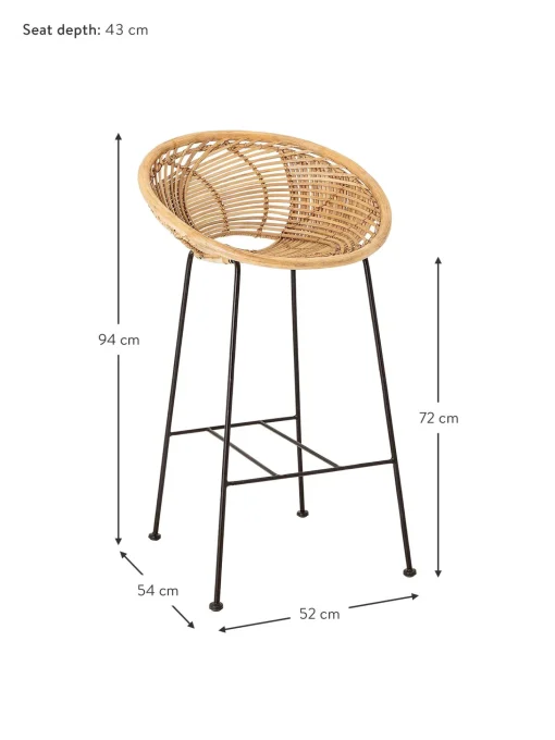 Taburete Alto De Ratan Yonne