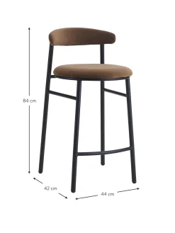 Taburete Alto De Terciopelo Doggi